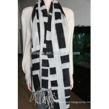 Worsted Mercerized wool printed scarf shawl